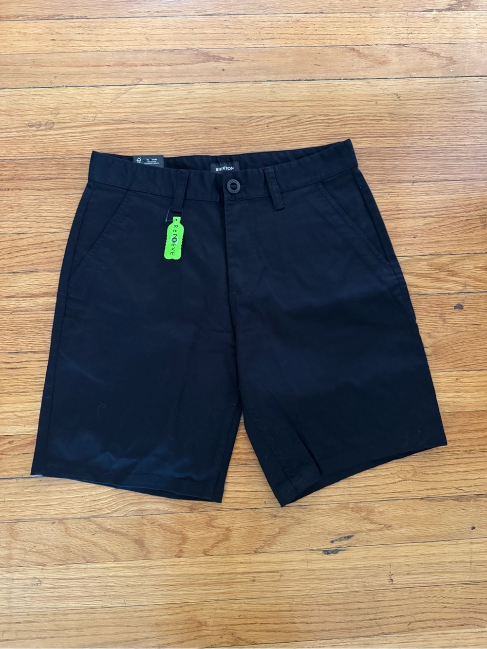 NWT Brixton Men's Black Chino Shorts Size 30